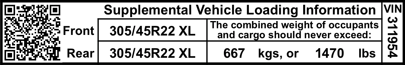 Custom Fitment Supplemental Weight Label